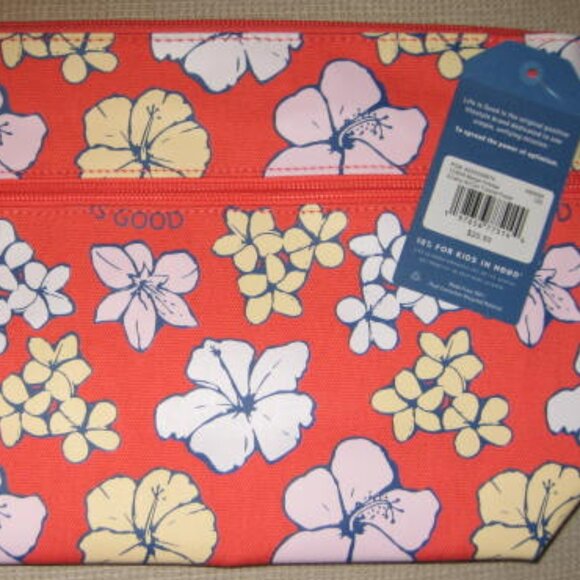 NWT Life is Good Carry All Canvas Pouch Zipped Travel Phone Makeup 10"x7" NEW - Picture 5 of 7